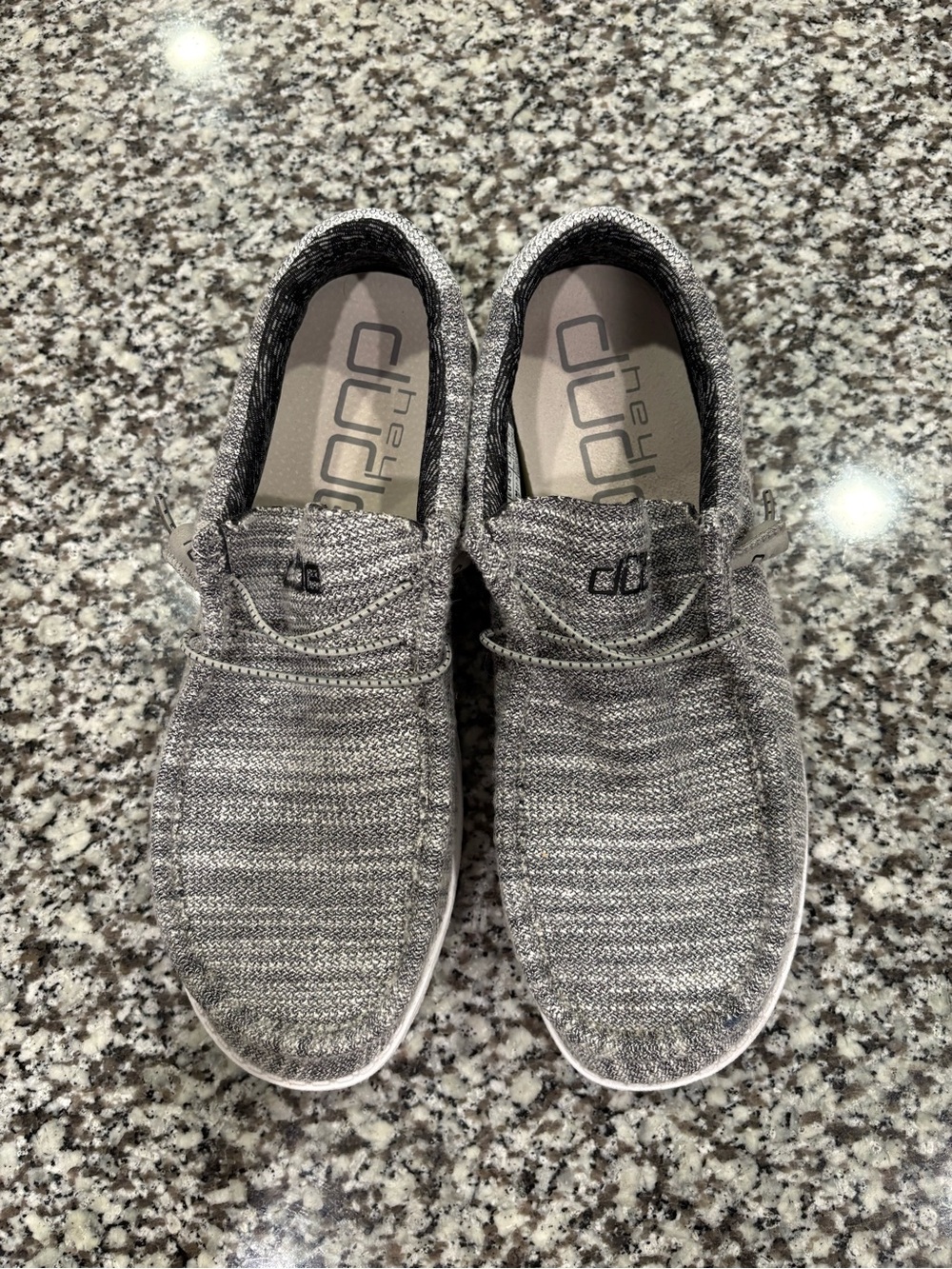 Hey Dude Men's Slip-On Knit Loafers in Gray